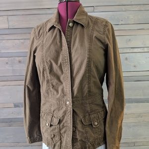 Eddie Bauer Olive Green Light Cotton Jacket Size 8
